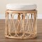 Bali & Pari Hachiro Bohemian Natural Rattan Ottoman Footstool 244-13668-ZORO - alternate 3